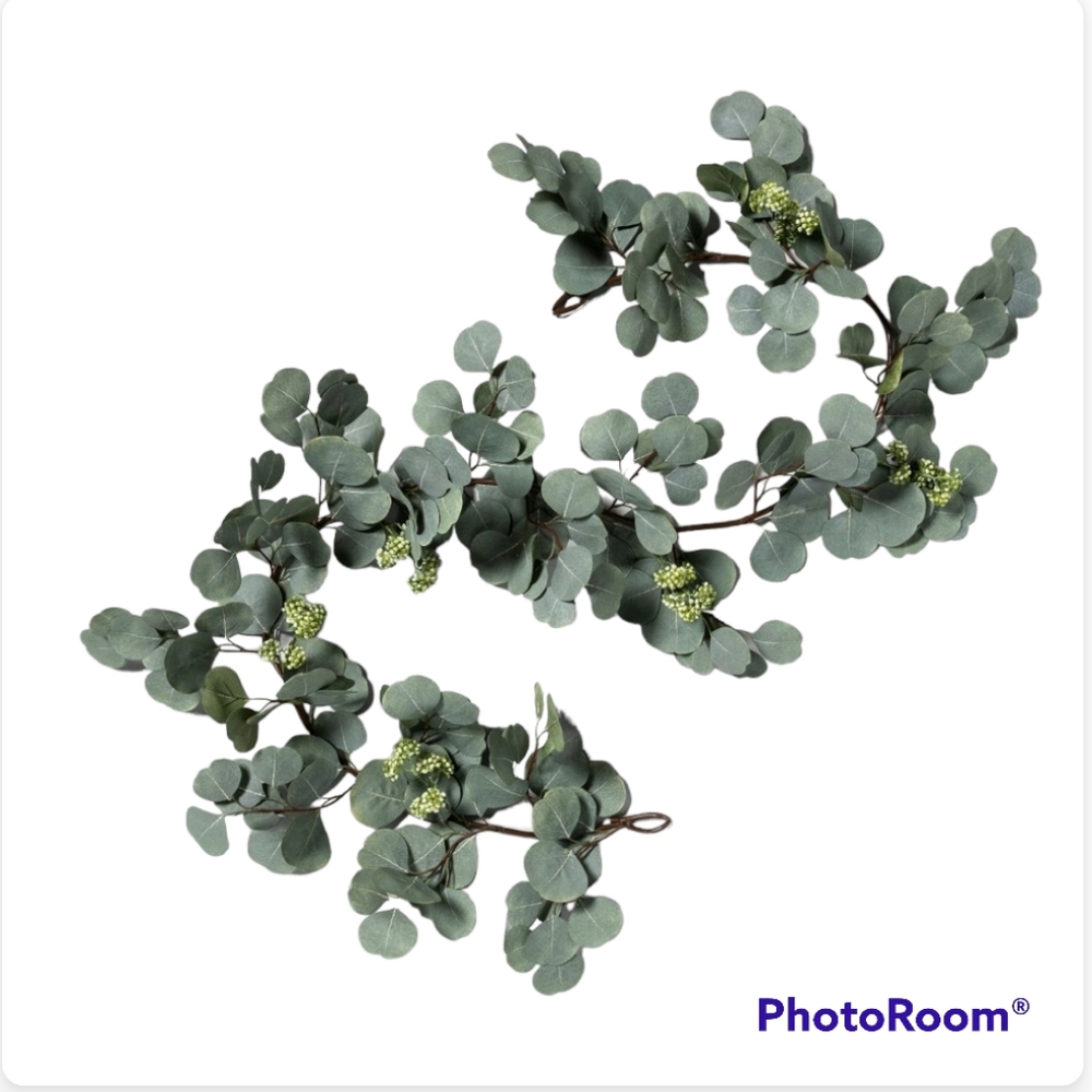 NWOT HEARTH & HAND 6' Faux Eucalyptus with Seeds Garland